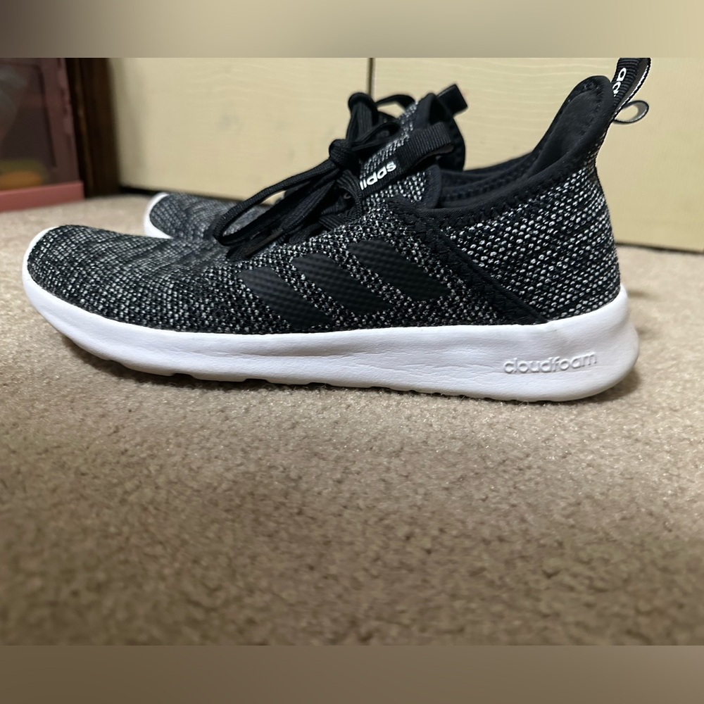 Adidas tennis shoes, size 7 1/2 black, slip-on